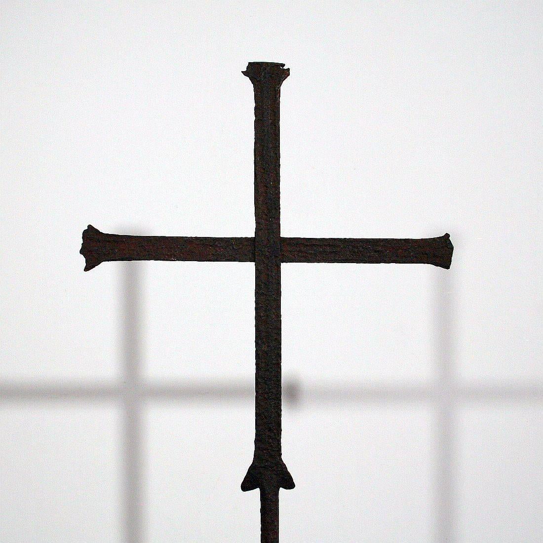 Pair of French 16th-17th Century Hand-Forged Iron Crosses 2