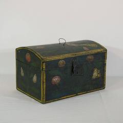 19th Century French Folk Art Weddingbox with a Bird from Normandy