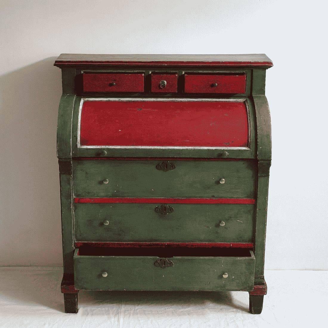 Rare Early 19th Century Dutch Painted Barley Storage Cabinet 2