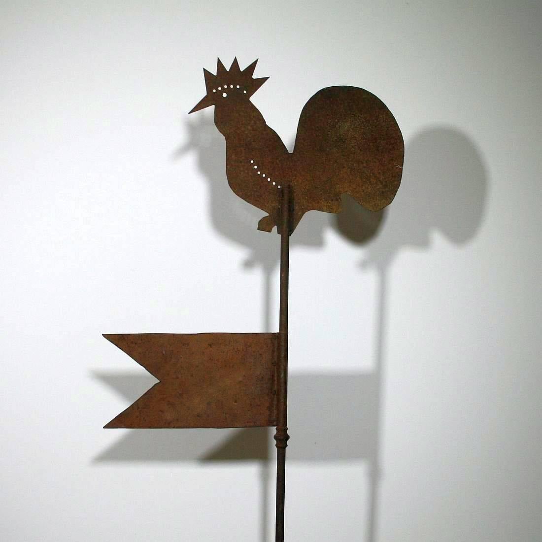 18th-19th Century, French Folk Art Iron Rooster, Weathervane In Good Condition In Buisson, FR
