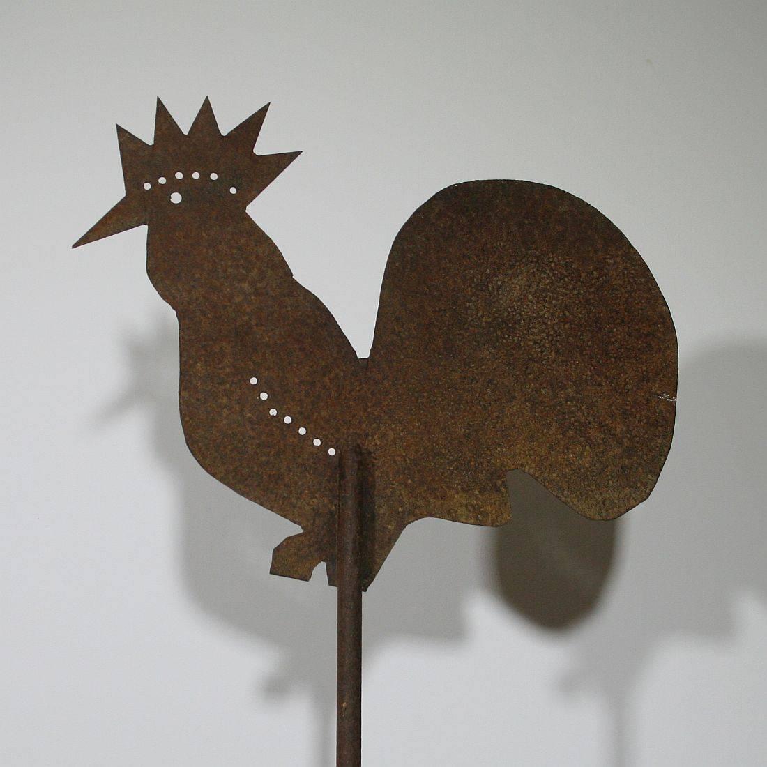 18th-19th Century, French Folk Art Iron Rooster, Weathervane 4