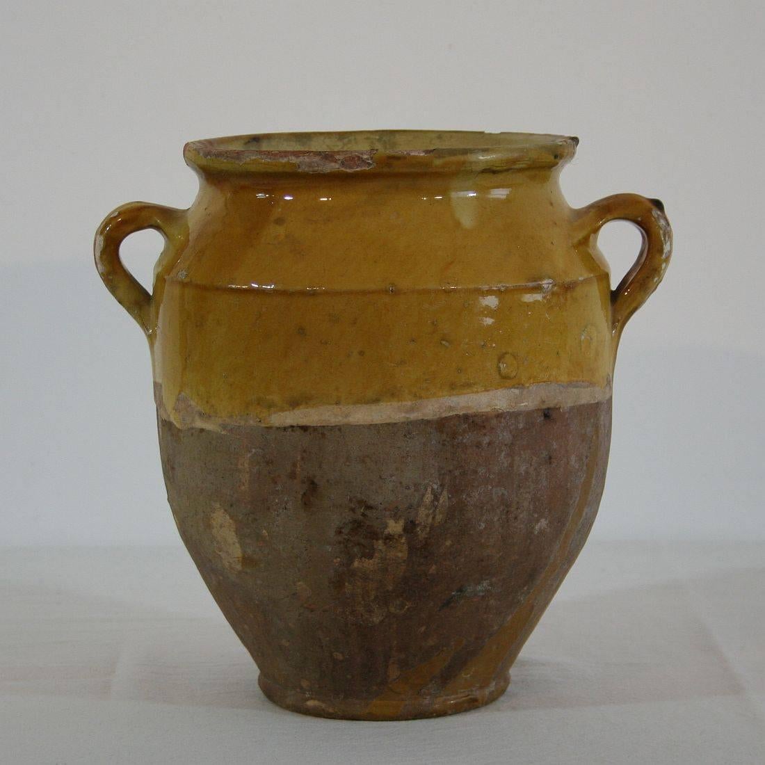 French 19th Century Glazed Terracotta Confit Jar In Good Condition In Buisson, FR