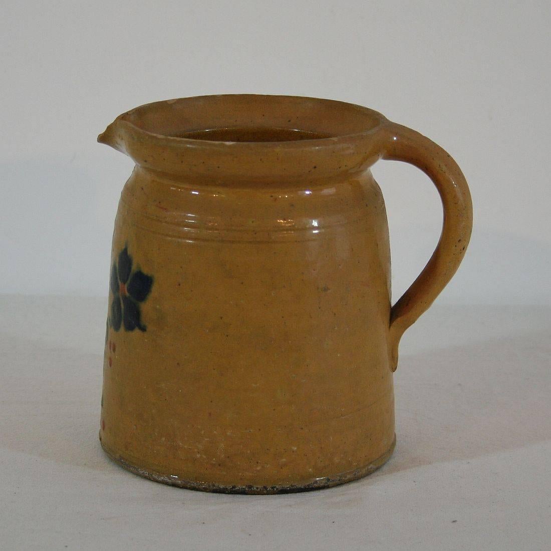 19th Century French Glazed Earthenware Alsace Jug 1