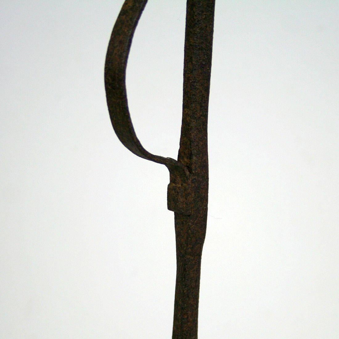 French 18th Century Hand-Forged Iron Candleholder 3