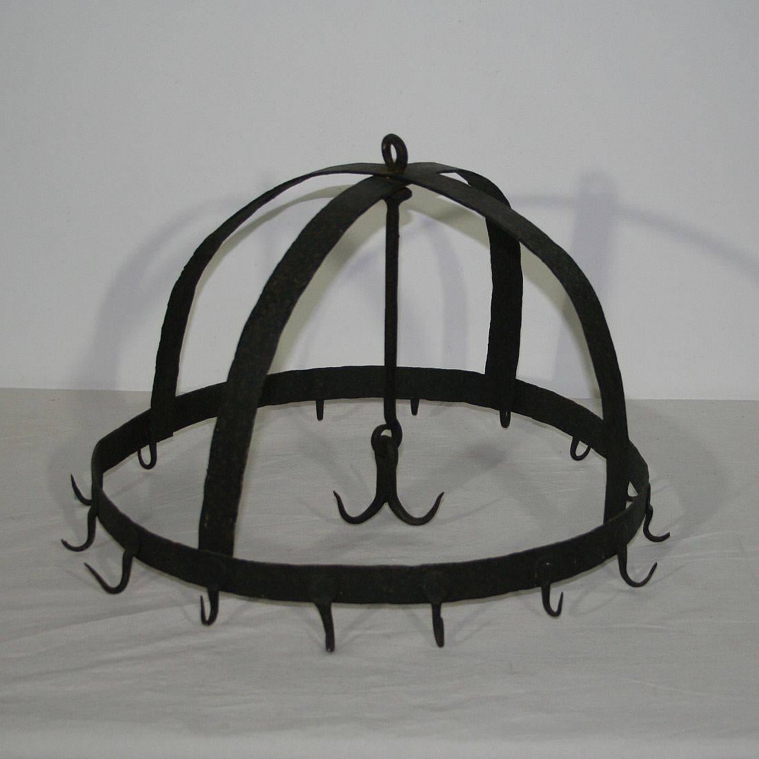 Large hand-forged iron game rack
France, circa 1650-1800.