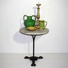 Rare 19th Century French Bistro Table with Marble Top