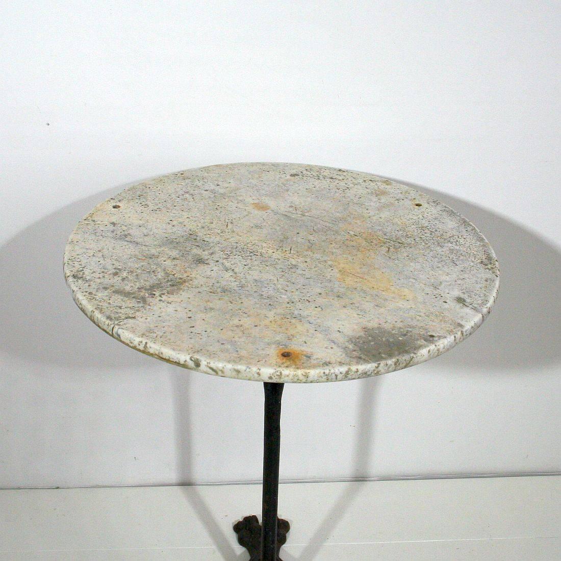 Rare 19th Century French Bistro Table with Marble Top 1