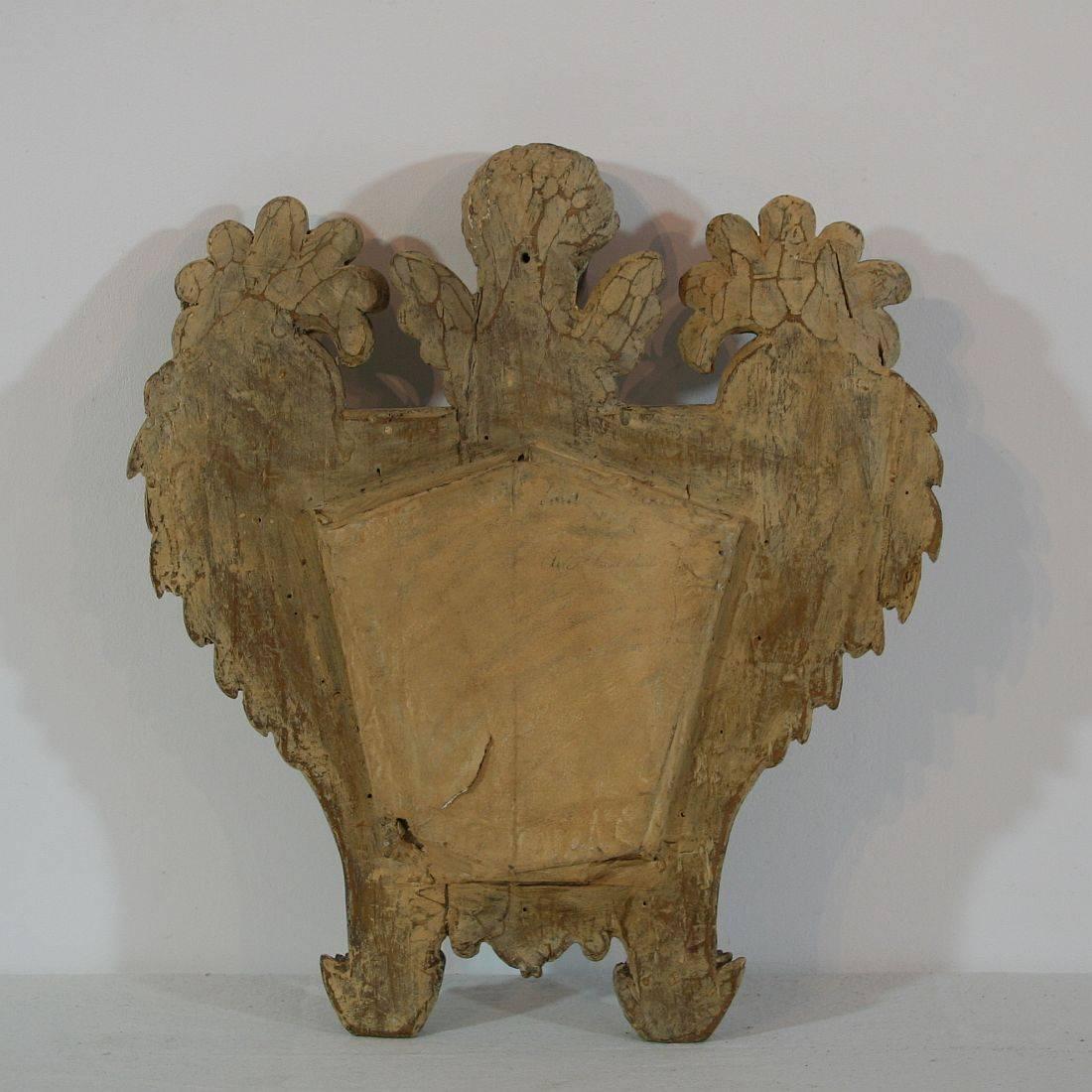 18th Century and Earlier 18th Century Italian Baroque Mirror with an Angel