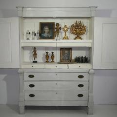 Large Early 19th Century Dutch Painted Cabinet, Armoire