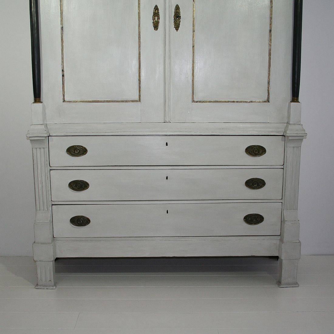 Large Early 19th Century Dutch Painted Cabinet, Armoire 2