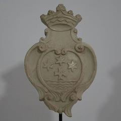 18th Century Italian White Marble Coat of Arms