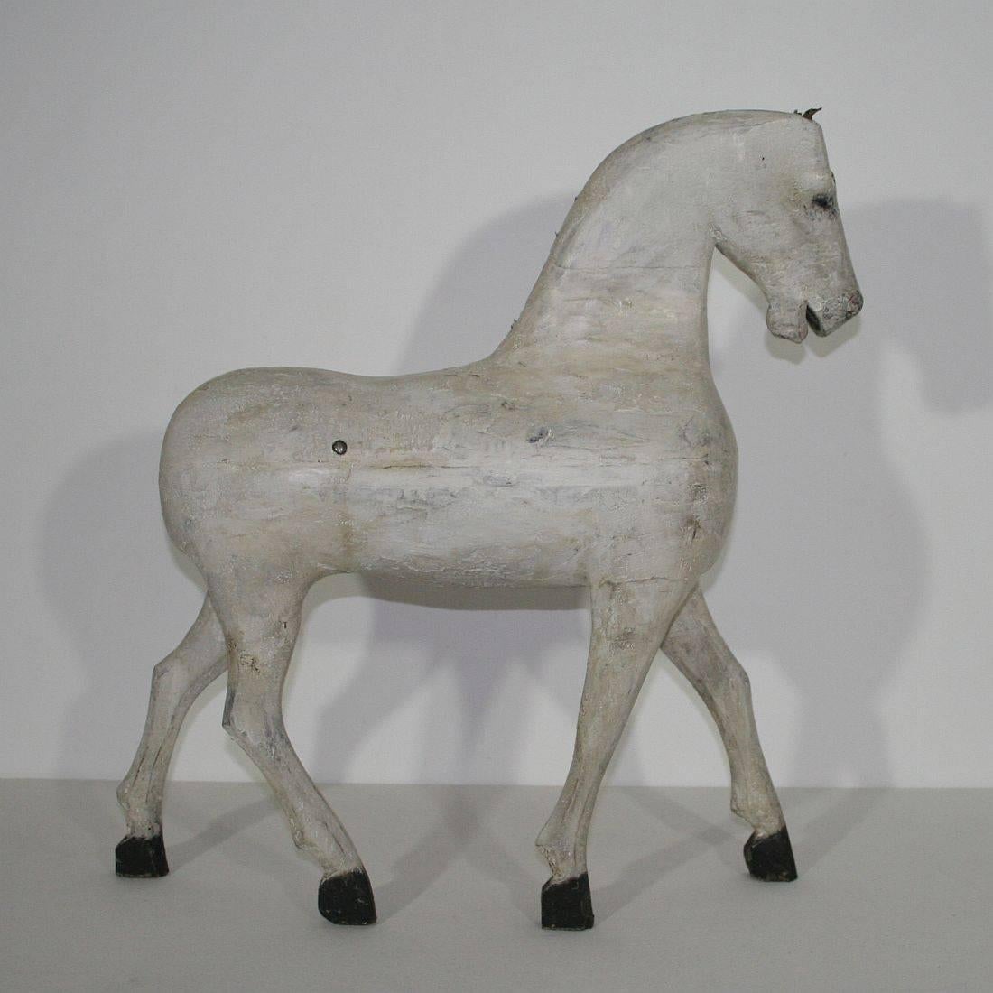 Great French wooden horse with a beautiful patina
France, circa 1850-1900
Weathered.
More pictures available on request.