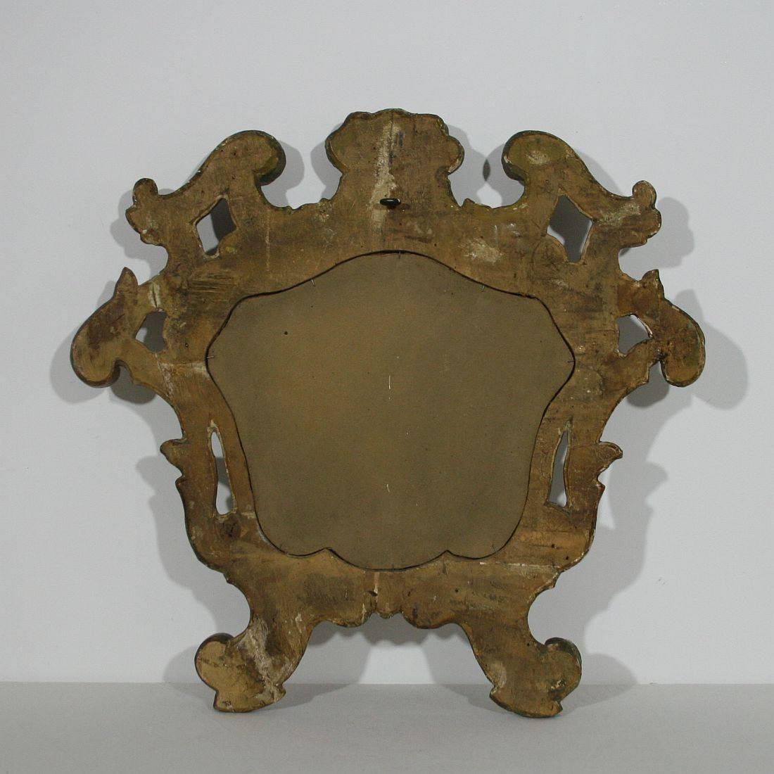 18th Century and Earlier 18th Century, Italian Carved Wood Baroque Mirror