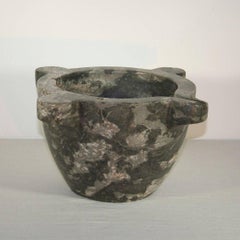 Pair of 19th Century, French Grey Marble Mortars