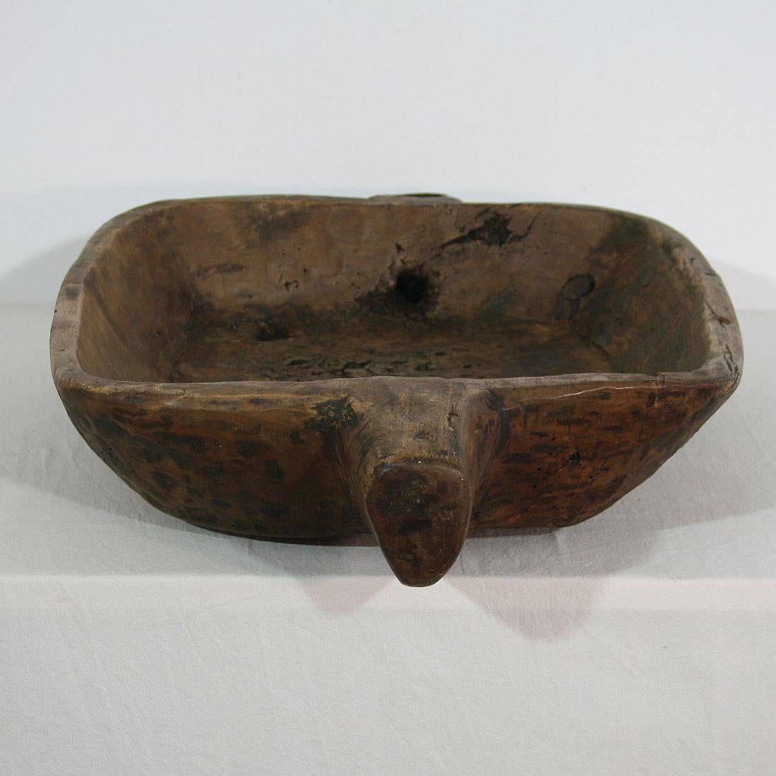 Large French 19th Century, Carved Wooden Bowl 2