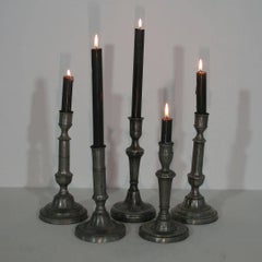 Collection of 18th-19th Century French Pewter Candleholders
