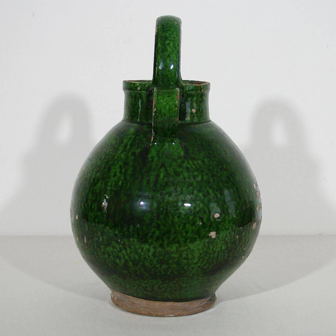 Glazed 19th Century, French Terracotta Jug / Water Cruche