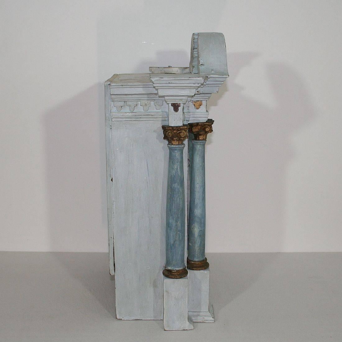 18th Century and Earlier 18th Century Austrian Painted Baroque Wooden Tabernacle