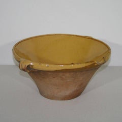 19th Century French Glazed Terracotta Dairy Bowl or Tian