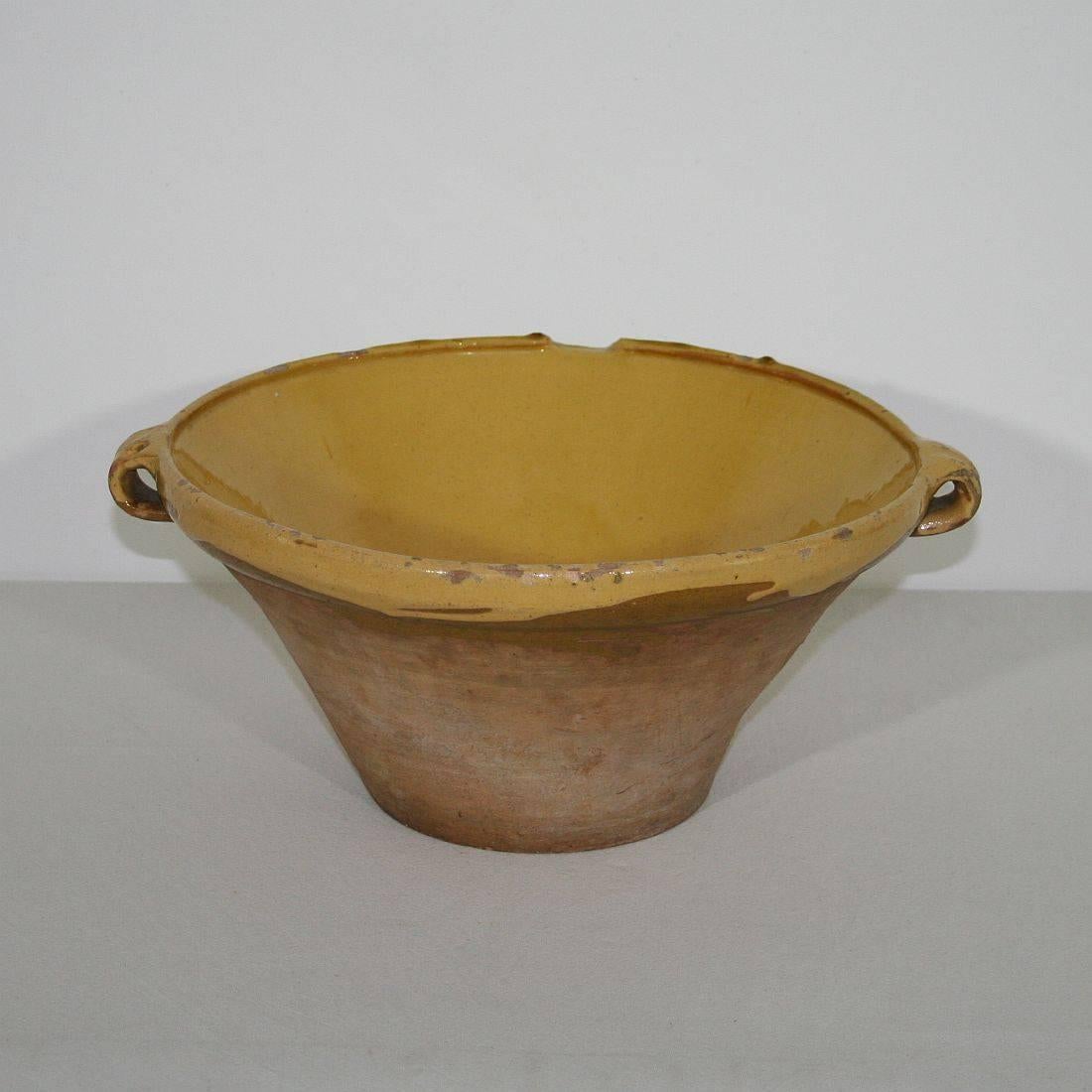 Earthenware 19th Century French Glazed Terracotta Dairy Bowl or Tian