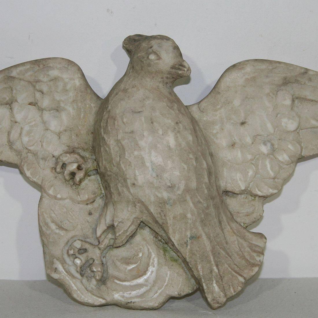 Great hand-carved marble bird.
Italy, circa 1750.
Weathered.