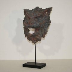 French 19th Century Zinc Lion Head