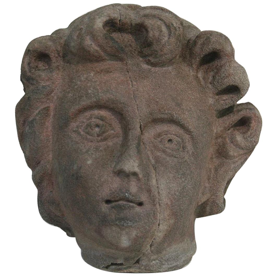 French Sandstone 18th Century Baroque Angel Head