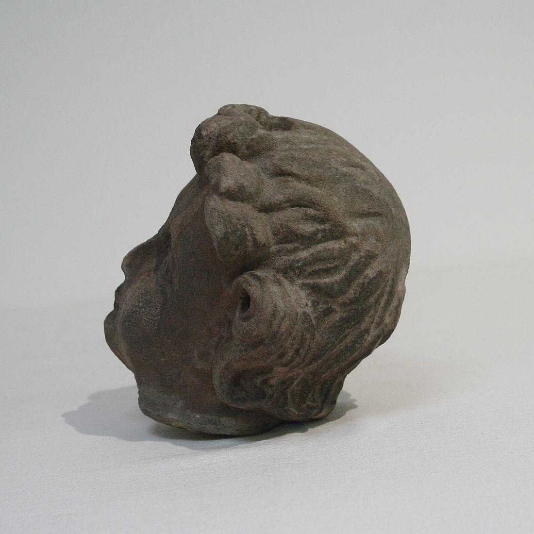 18th Century and Earlier French Sandstone 18th Century Baroque Angel Head