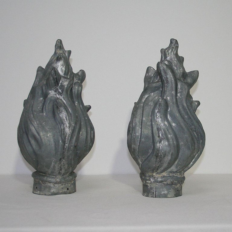 Pair of 19th Century French Zinc Roof Finials at 1stDibs