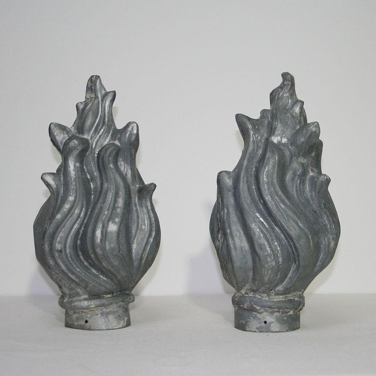 Pair of 19th Century French Zinc Roof Finials at 1stDibs