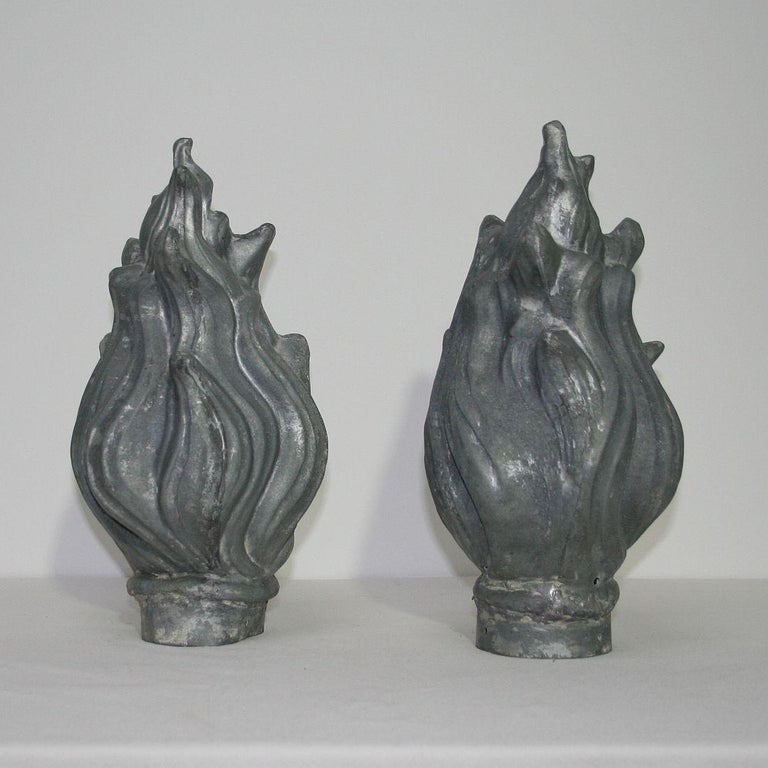 Pair of 19th Century French Zinc Roof Finials at 1stDibs