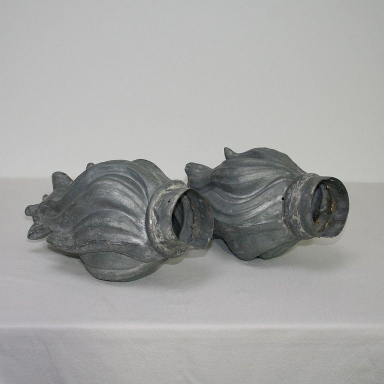 Pair of 19th Century French Zinc Roof Finials at 1stDibs