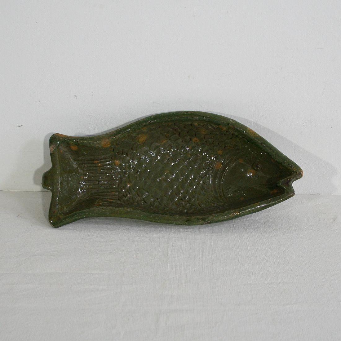 Collection of 19th Century, French Earthenware Fish Baking Molds 3