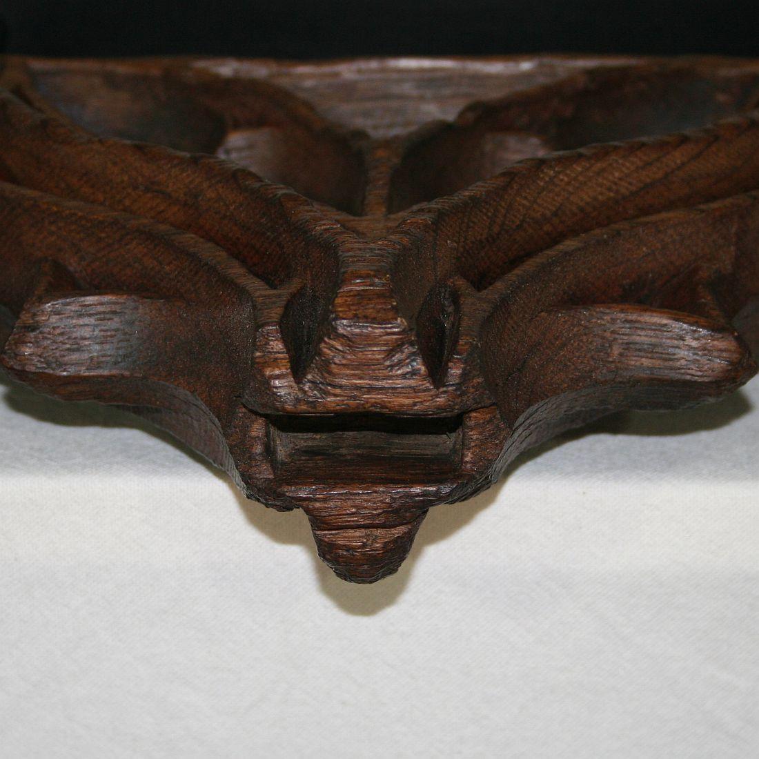 Large French Medieval Gothic Carved Oak Fragment 10