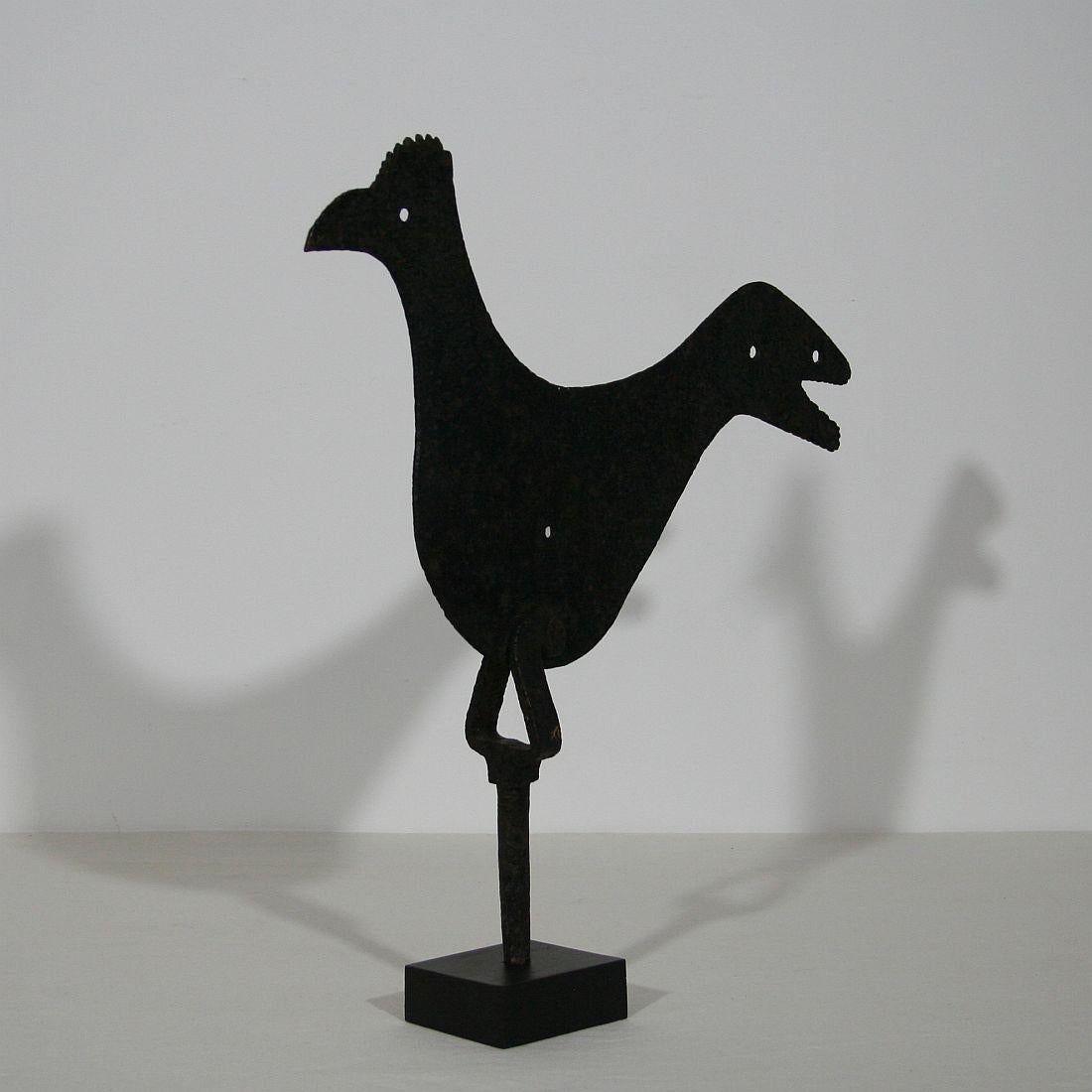 Beautiful antique hand forged iron rooster. A rare find.
France, circa 1750-1850.
Weathered.