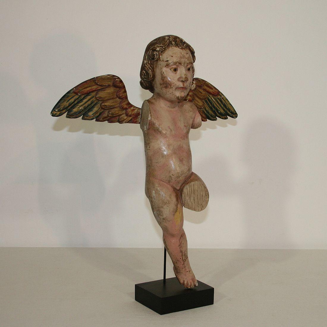 Italian Spanish 18th Century Baroque Fragment of an Angel