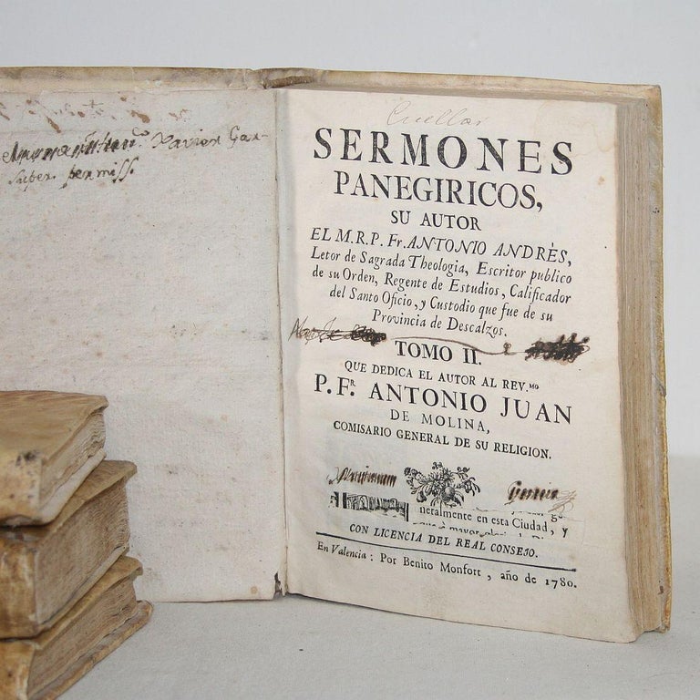 Nice Collection of 18th Century Weathered Spanish Vellum Books For Sale
