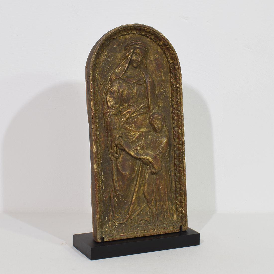 Barocco Pannello in legno francese del XVIII secolo con Madre Ann e Maria in vendita