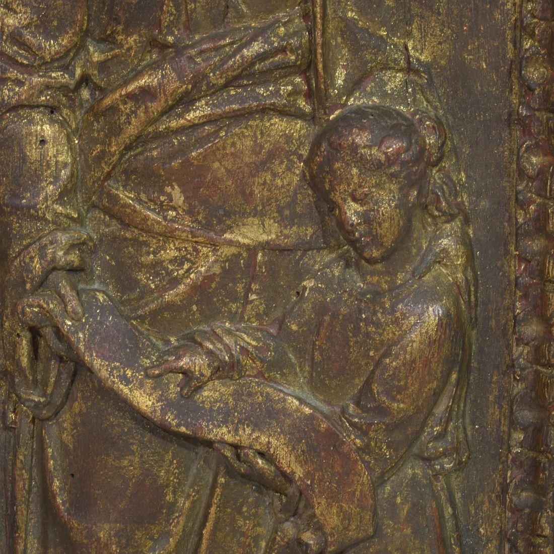 Pannello in legno francese del XVIII secolo con Madre Ann e Maria in vendita 2