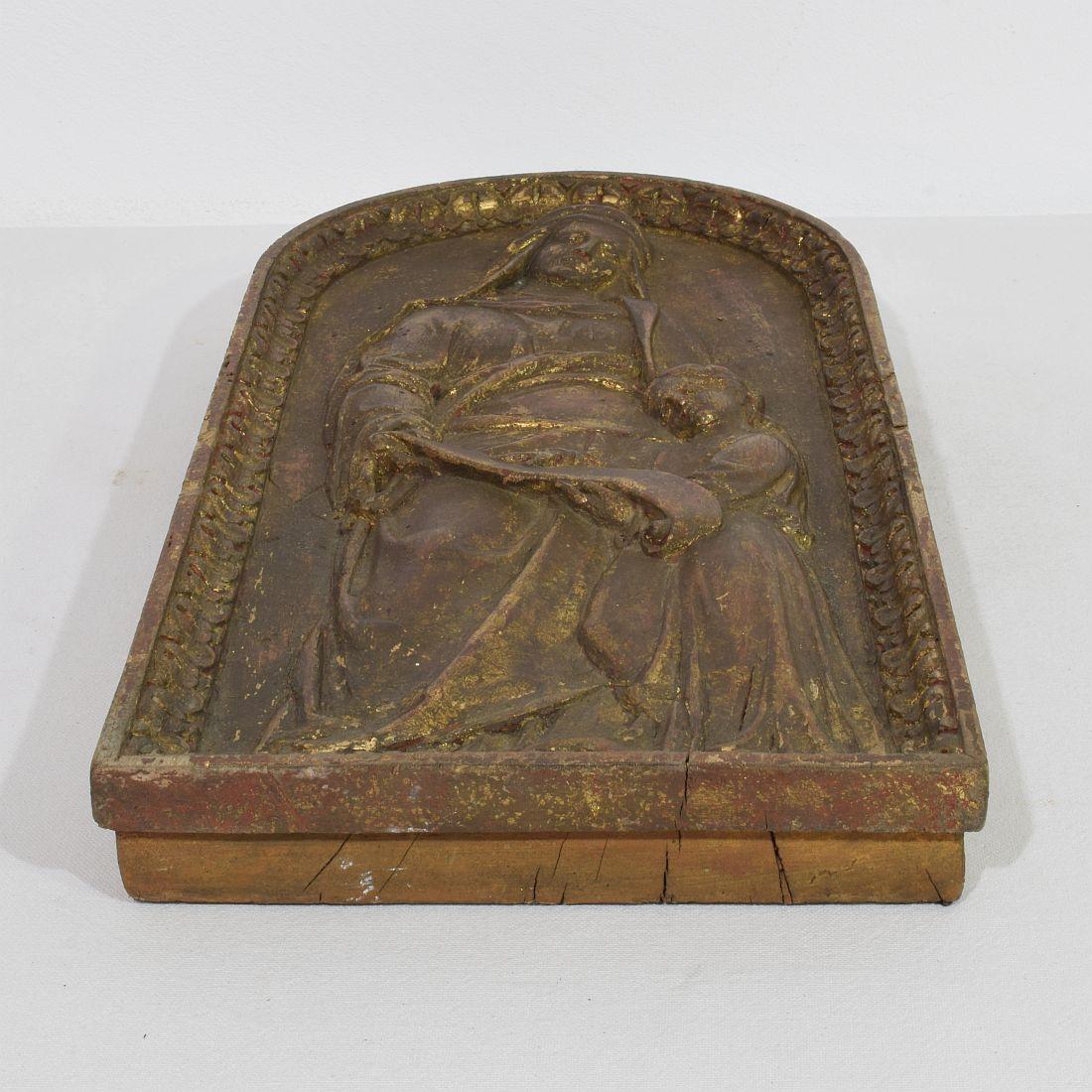Pannello in legno francese del XVIII secolo con Madre Ann e Maria in vendita 5
