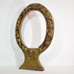 17th Century, Spanish Giltwood Baroque Altarpiece with Angel Head