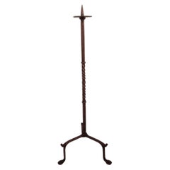 17th-18th Century French Hand Forged Iron Candleholder