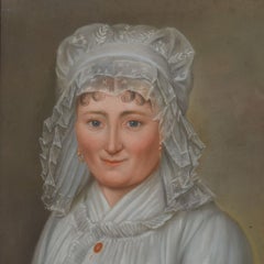 18th Century French Pastel Portrait of a Young Woman