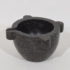 French 18th-19th Century Black Marble Mortar