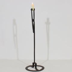French 18th Century Hand Forged Iron Candleholder