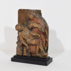 16th Century Antique Polychrome Limewood Pieta Sculpture Northern Renaissance