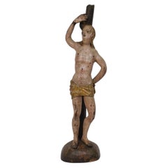 16th-Century Antique Spanish Polychrome Wood Saint Sebastian, circa 1540–1580