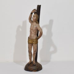 16th-Century Antique Spanish Polychrome Wood Saint Sebastian, circa 1540–1580