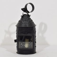 Antique French Punched Tin Paul Revere Style Candle Lantern circa 1750-1850