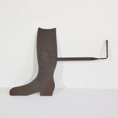 19th Century French Wrought Iron Boot Makers Trade Sign, Folk Art